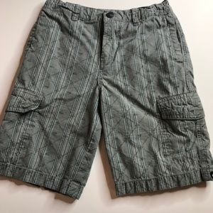 Quicksilver Boy's Plaid Cargo Shorts Size Small